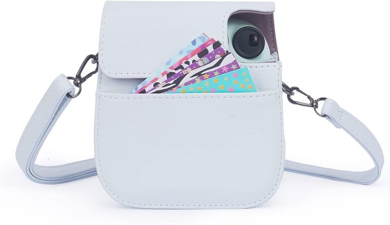 Phetium Instant mini 12 Camera Protective Case Compatible with Instax Mini 12 11,PU Leather Bag with Pocket and Adjustable Shoulder Strap (Clay White) - Image 4